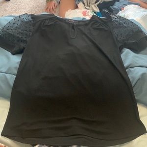 black shirt with pufffy sleeves